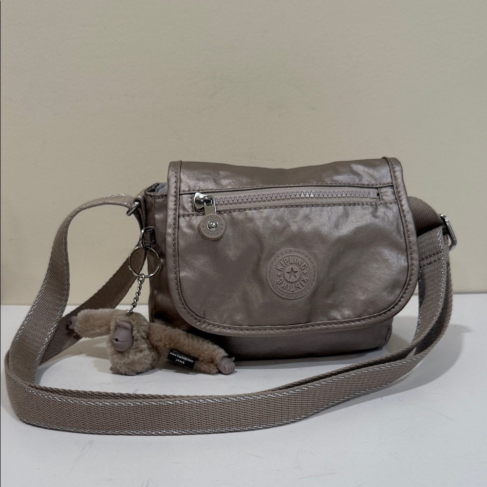 *NEW - Kipling Metallic Taupe Crossbody Bag